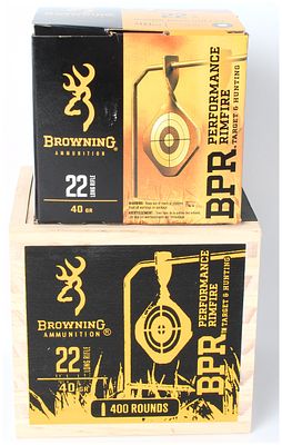 Browning Performance Rimfire BPR .22 Long Rifle 40 Grain LRN Ammunition, 400 Rounds. A lot 