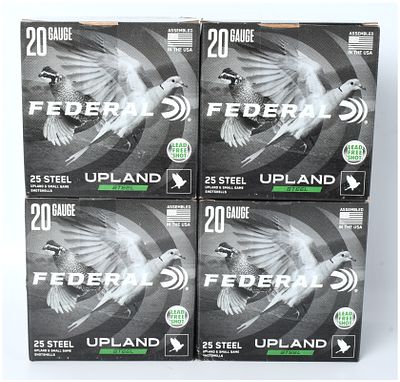 Federal Upland Steel Shotgun Ammunition, 20 Gauge, 100 Rounds. A lot of 100 rounds of Federal 