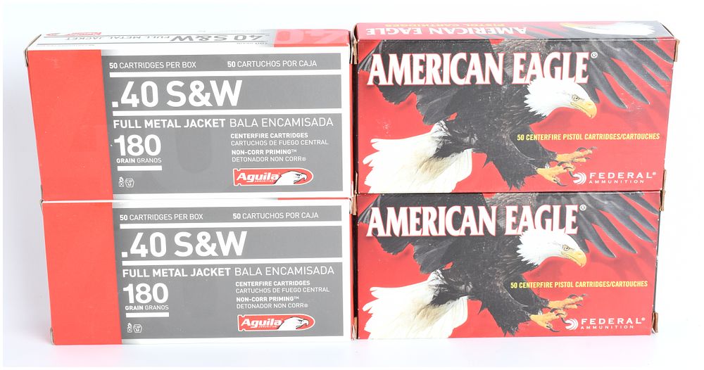 Lot 52: A Lot of 200 Rounds of Federal American Eagle and Aguila .40 S&W Full Metal Jacket Ammunition