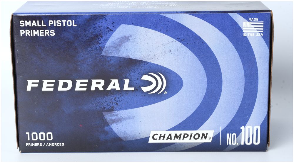 Lot 67: Federal Champion No. 100 Small Pistol Primers, Lot of 1000