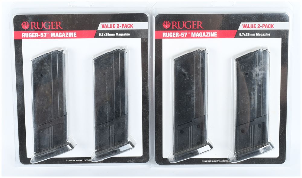 Lot 89: Ruger Ruger-57 5.7x28mm Magazine Value 2-Packs (Lot of 2 Sealed Packages)