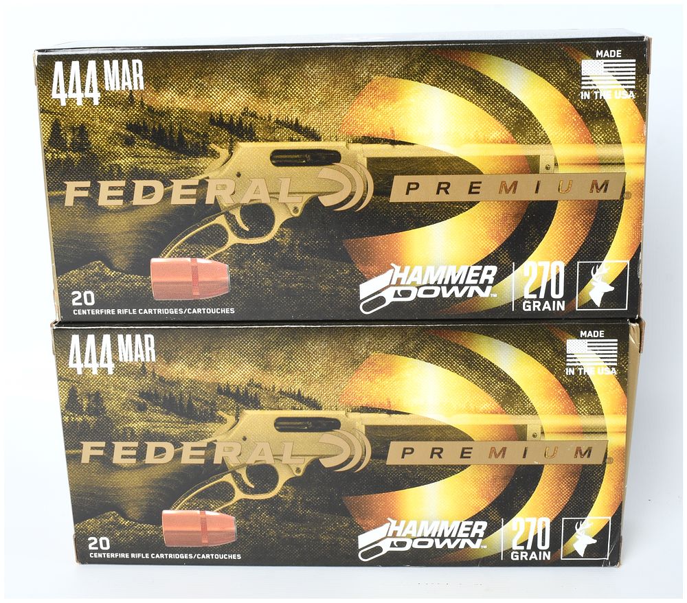 Lot 103: Federal Premium HammerDown .444 Marlin 270 Grain Rifle Ammunition Lot of 40 Rounds
