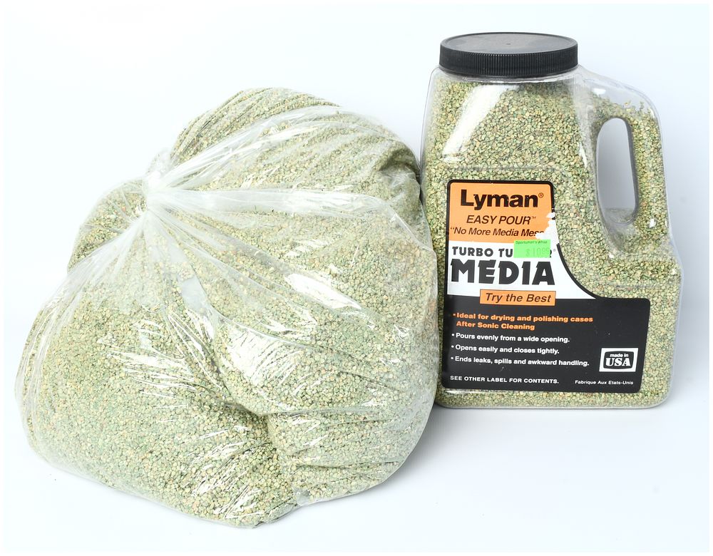 Lot 104: A Pair of Lyman Turbo and Corncob Plus Treated Corncob Case Cleaning Media