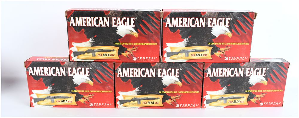Lot 142: Lot of 100 Rounds Federal American Eagle 7.62x51mm 168 Grain OTM Ammunition