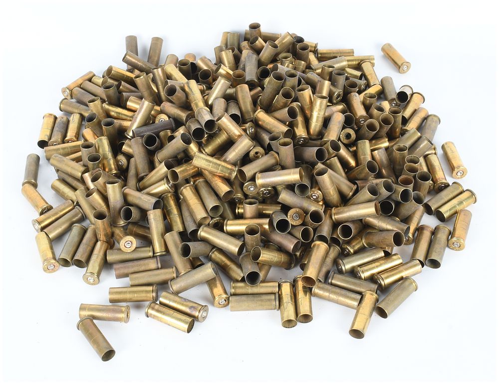 Lot 143: A Large Bulk Lot of Spent Centerfire Metallic Cartridge Casings (Range Brass) including .38 Special