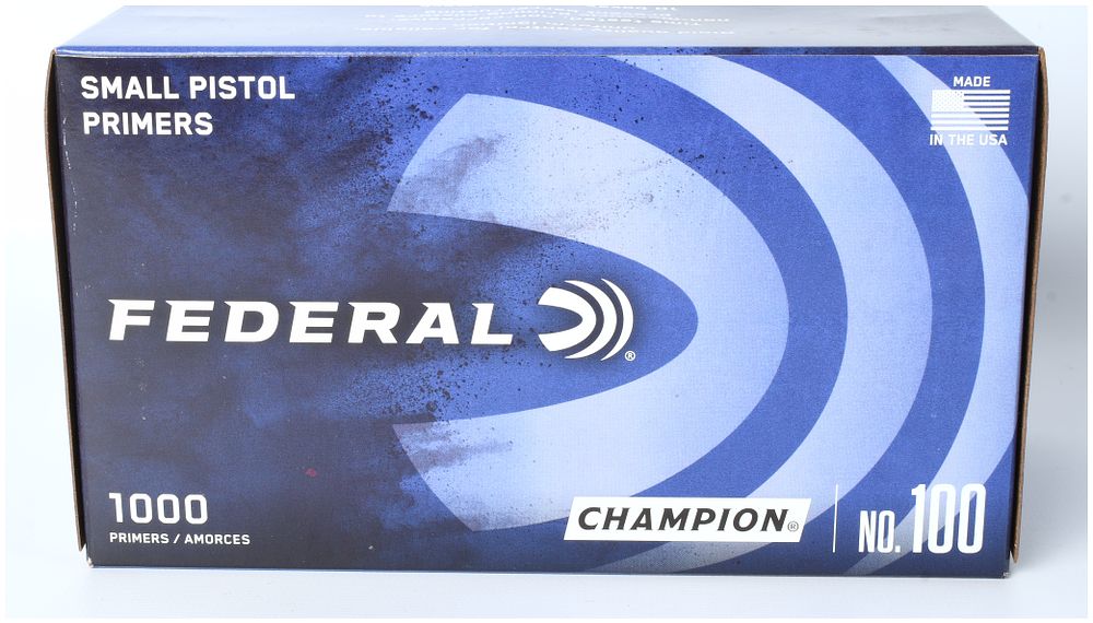 Lot 157: Federal Champion No. 100 Small Pistol Primers (1000 Count)