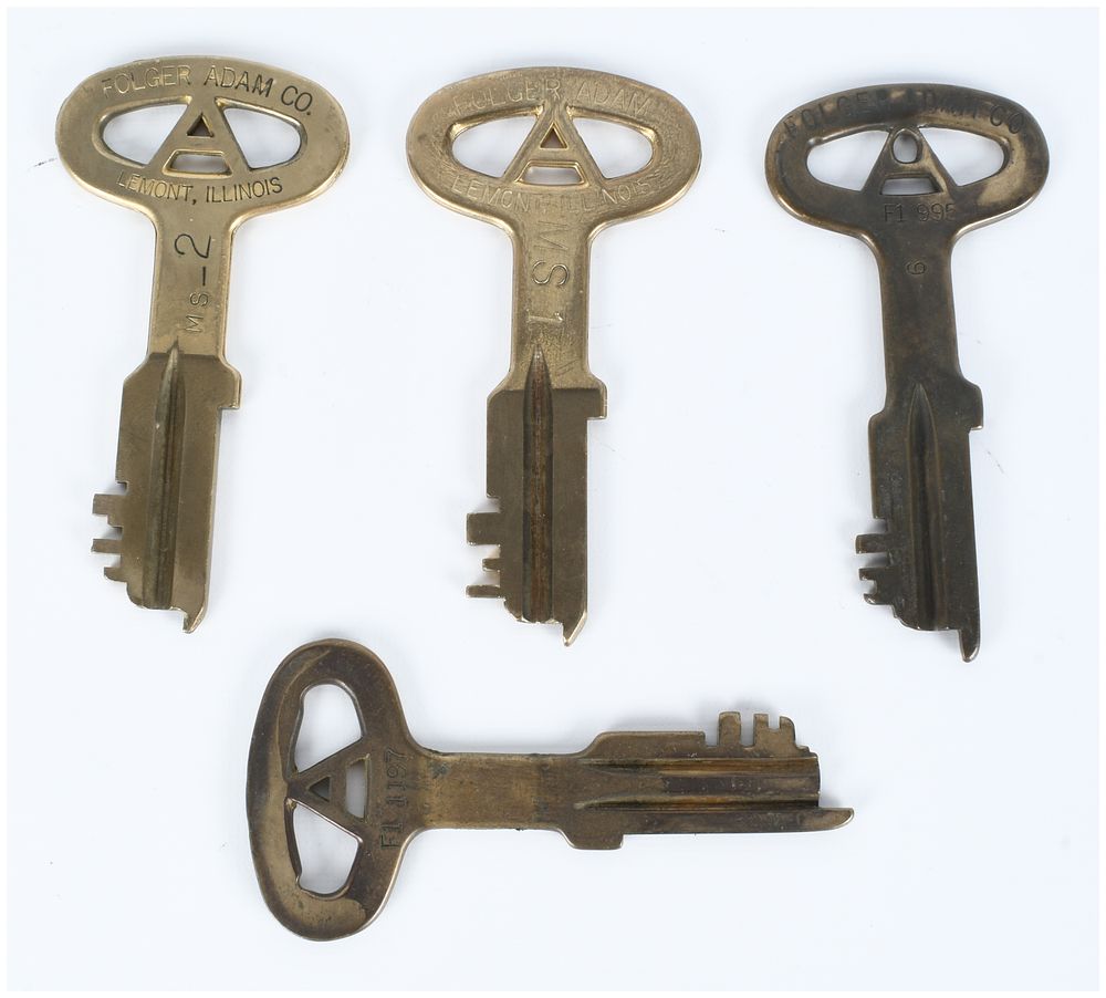 Lot 173: A Collection of Four Folger Adam Co. Institutional Security Keys
