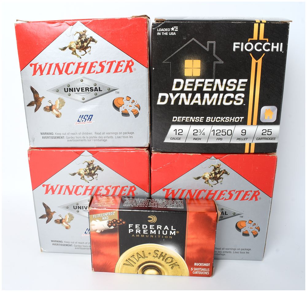 Lot 196: A Lot of 85 Rounds of Mixed 12 Gauge Shotgun Ammunition (Winchester, Fiocchi, Federal)
