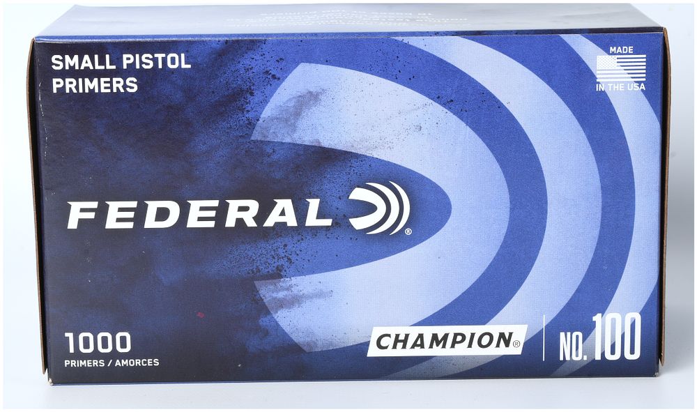 Lot 247: Federal Champion No. 100 Small Pistol Primers (Lot of 1000)