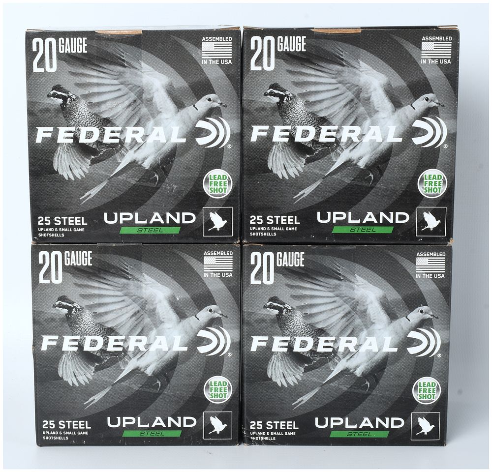 Lot 271: Federal Upland Steel Shotshell Ammunition 20 Gauge 2 3/4 Inch 100 Rounds