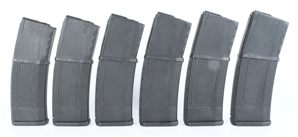 Lot 329: A Lot of 6 ProMag RM-30 RollerMag 30-Round Polymer Magazines for AR-15 5.56mm