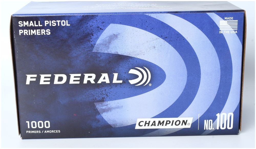 Lot 337: Federal Champion Small Pistol Primers No. 100 (1000 Count)