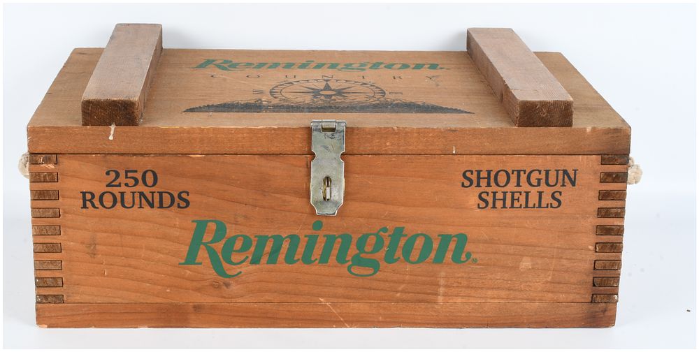 Lot 347: Empty Remington Country Wooden Ammunition Storage Crate for Shotgun Shells