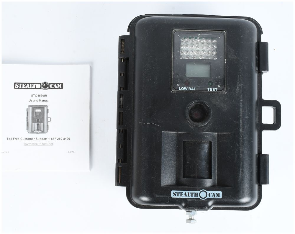 Lot 392: Stealth Cam STC-I530IR Infrared Trail Camera Unit with Manual and Battery Cover