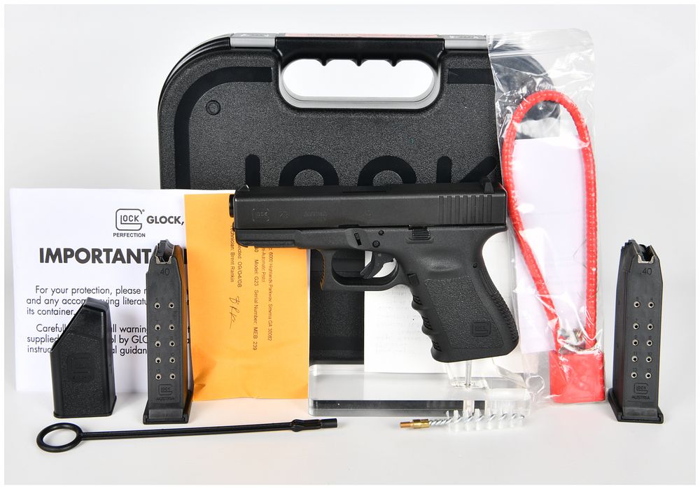 Lot 408: Glock 23 Semi-Automatic Pistol in .40 S&W, Serial Number MEB239
