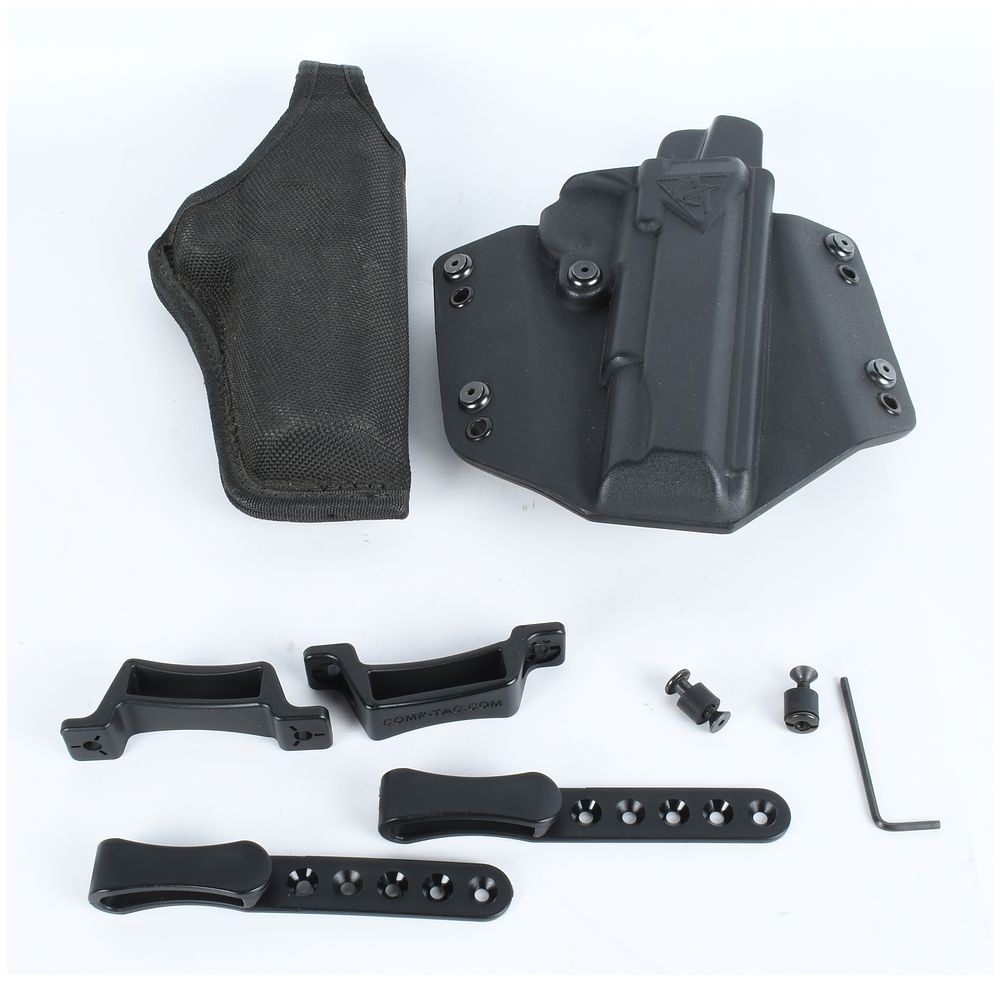 Lot 482: A Pair of Comp-Tac 1911 and Bianchi International Pistol Holsters with Mounting Accessories