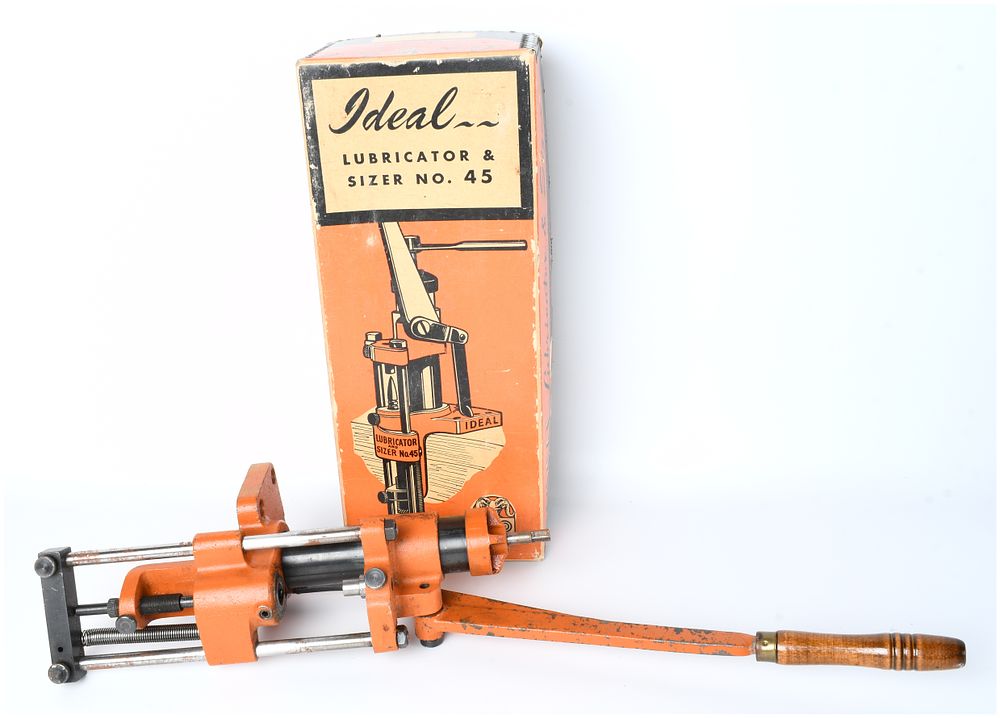 Lot 493: Lyman Ideal No. 45 Bullet Lubricator and Sizer Press with Original Box