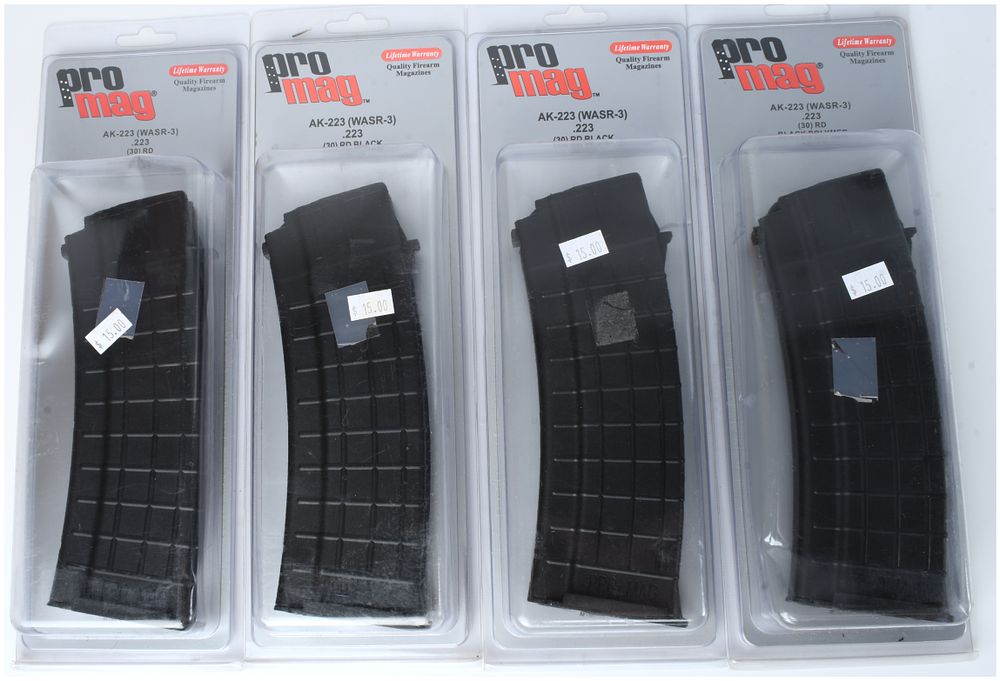 Lot 536: A Group of Four Pro Mag AK-223 (WASR-3) 30-Round Detachable Magazines, .223 Caliber