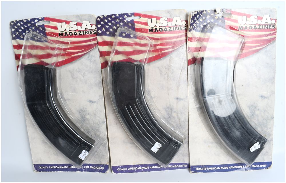Lot 566: Trio of New U.S.A. Magazines 30-Round AK-47 Pattern Rifle Magazines (7.62x39mm)