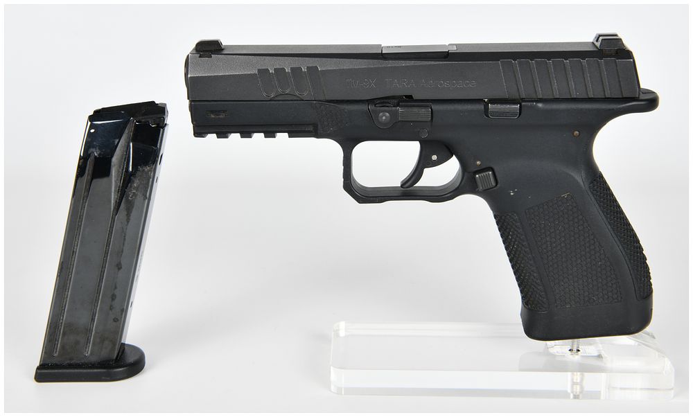 Lot 582: TARA Aerospace TM-9X Semi-Automatic Pistol, 9x19 Caliber, Serial Number UA 2398