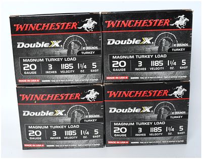 A Lot of 40 Rounds Winchester Double X Magnum Turkey Load 20 Gauge 3 Inch Shotshells. This lot 