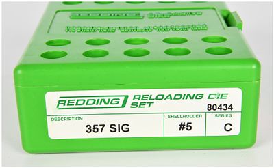 Redding Reloading Die Set Stock 80434 for .357 SIG Caliber. This is a complete Redding Reloading 
