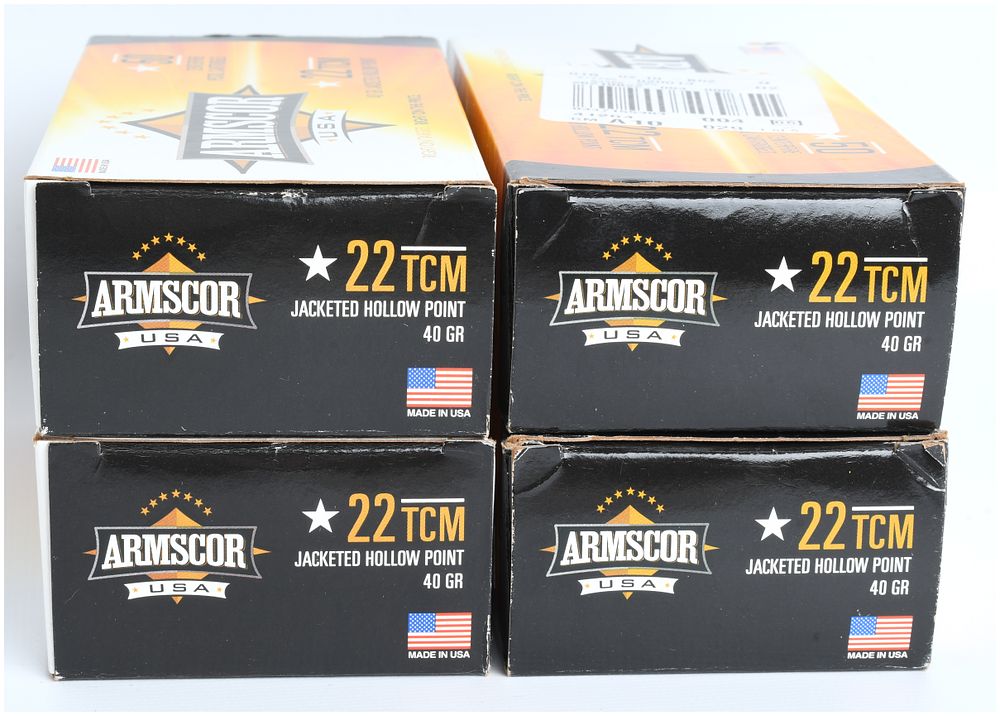 Lot 1063: Armscor USA .22 TCM 40 Grain Jacketed Hollow Point Ammunition Lot (200 Rounds)