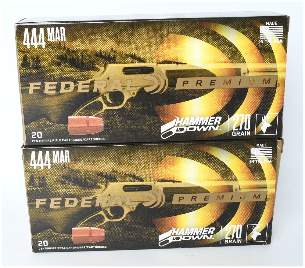 Lot 1072: A Lot of 40 Rounds of Federal Premium HammerDown .444 Marlin 270 Grain Centerfire Rifle Ammunition