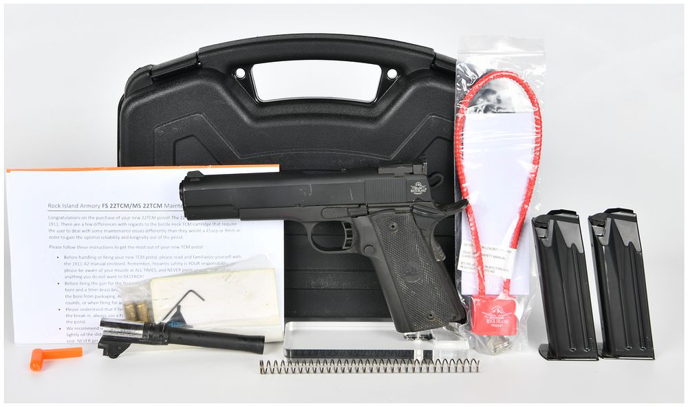 Lot 1101: Rock Island Armory Armscor M1911 A2 FS-MM Combo Semi-Automatic Pistol .22 TCM / 9mm Serial Number TCM029932