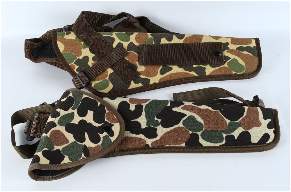 Lot 1126: A Pair of Uncle Mike's Sidekick Camouflage Bandolier Holsters (Size 11)