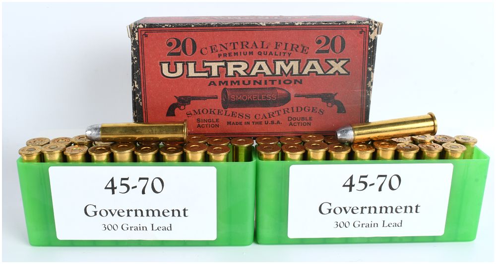 Lot 1135: A Lot of 59 .45-70 Government Centerfire Ammunition Cartridges