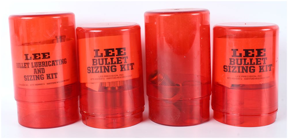 Lot 1139: A Collection of Four Lee Precision Bullet Sizing and Lubricating Die Kits (.309, .356, .358, .452)