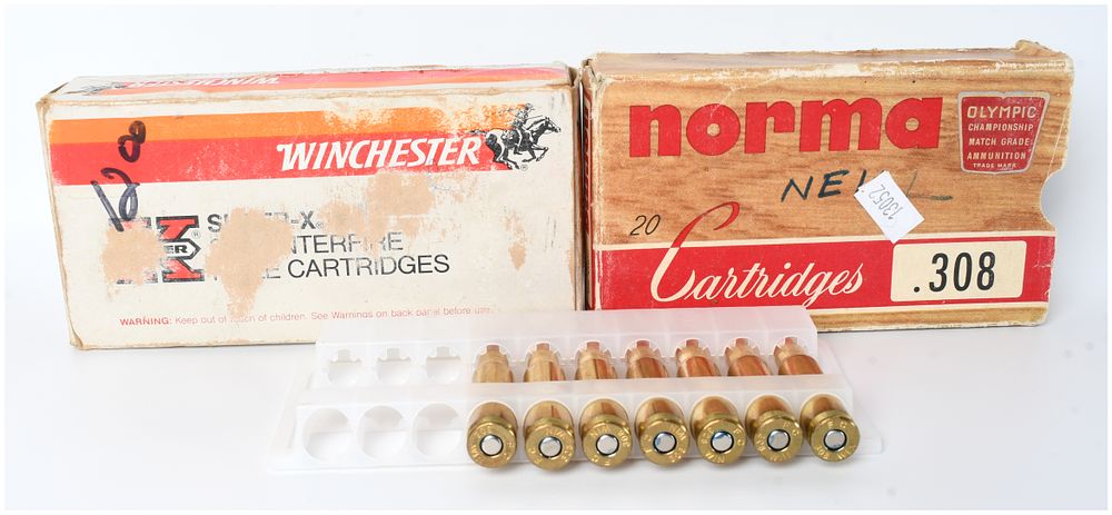 Lot 1159: A Lot of 38 Mixed Ammunition Cartridges and Components, .308 Winchester (WIN)