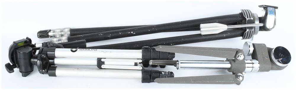 Lot 1181: A Trio of Camera Tripods by Davidson, Simmons, and Bushnell