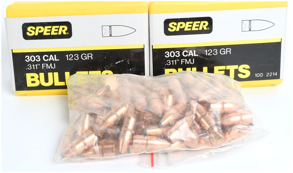 Lot 1219: A Lot of 300 Speer .303 CAL 123 Grain .311 inch FMJ Reloading Projectiles
