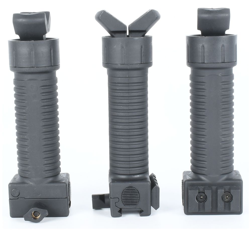 Lot 1220: A Trio of Polymer Vertical Foregrip Bipod Accessories (Grip Pod Style)