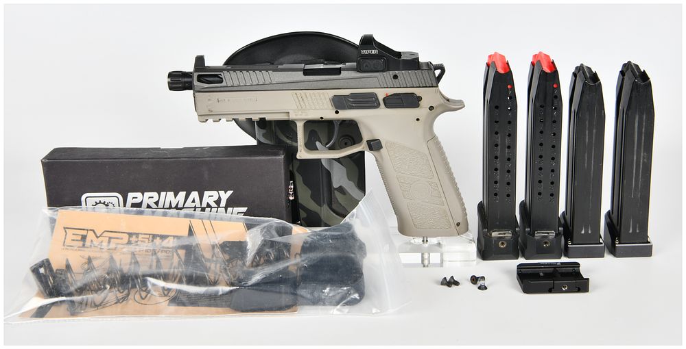 Lot 1221: CZ P07 Semi-Automatic Pistol with Vortex Optic and Accessories