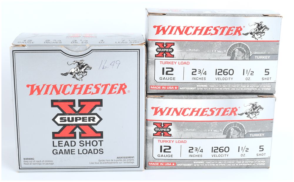 Lot 1225: A Lot of 45 Winchester Super X 12 Gauge Shotshells (Game and Turkey Loads)