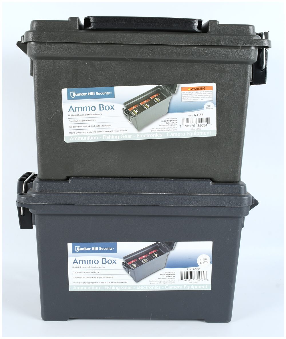 Lot 1240: A Pair of Bunker Hill Security Ammo Boxes (Item 63135 & 69320)