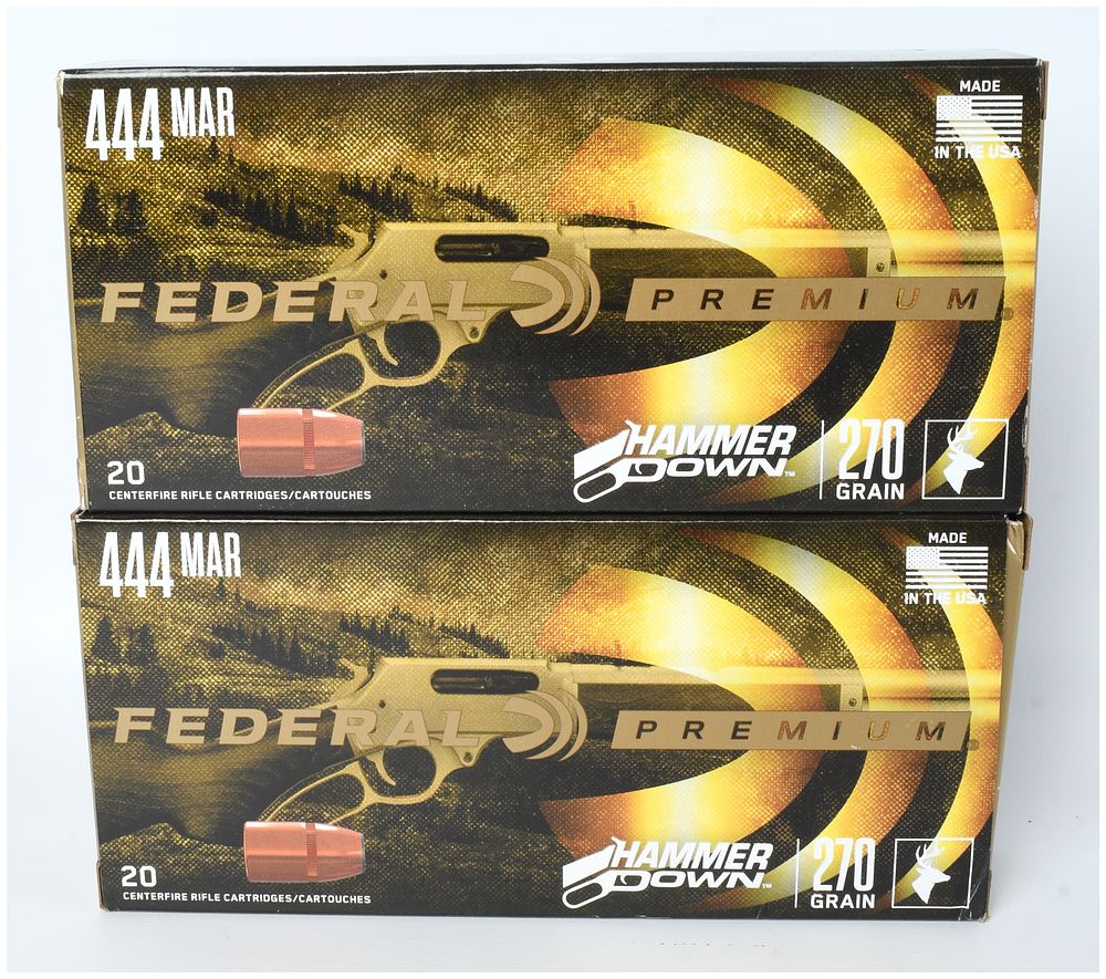 Lot 1252: A Lot of 40 Rounds Federal Premium HammerDown 444 Marlin 270 Grain Ammunition