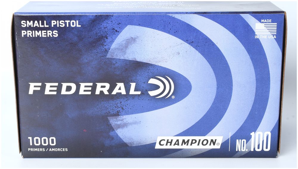 Lot 1276: Federal Champion No. 100 Small Pistol Primers (Lot of 1000)