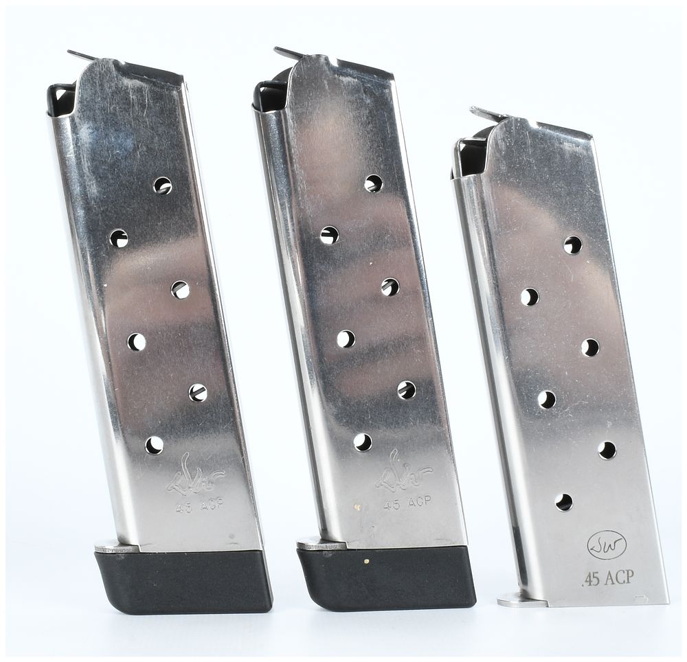 Lot 1286: A Trio of Ed Brown and Check-Mate 1911 Pistol Magazines, .45 ACP