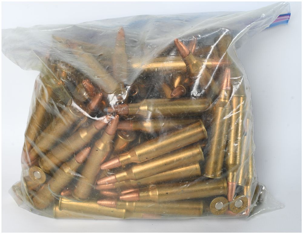 Lot 1303: A Lot of 100 Rounds of Mixed Centerfire Rifle Ammunition Caliber 225 Winchester
