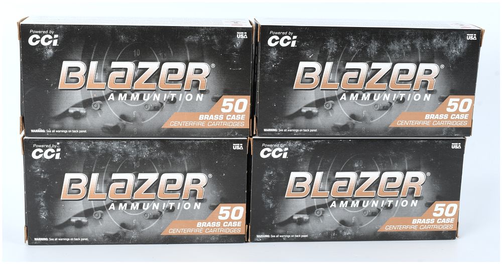 Lot 1387: CCI Blazer Brass Ammunition, 9mm Luger, 124 gr FMJ, Lot of 200 Rounds