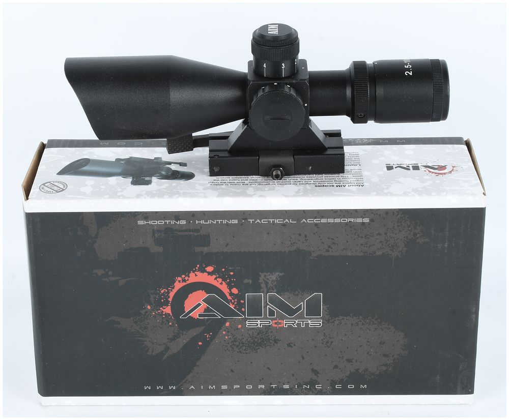 Lot 1418: AIM Sports 2.5-10x40 Variable Power Tactical Riflescope