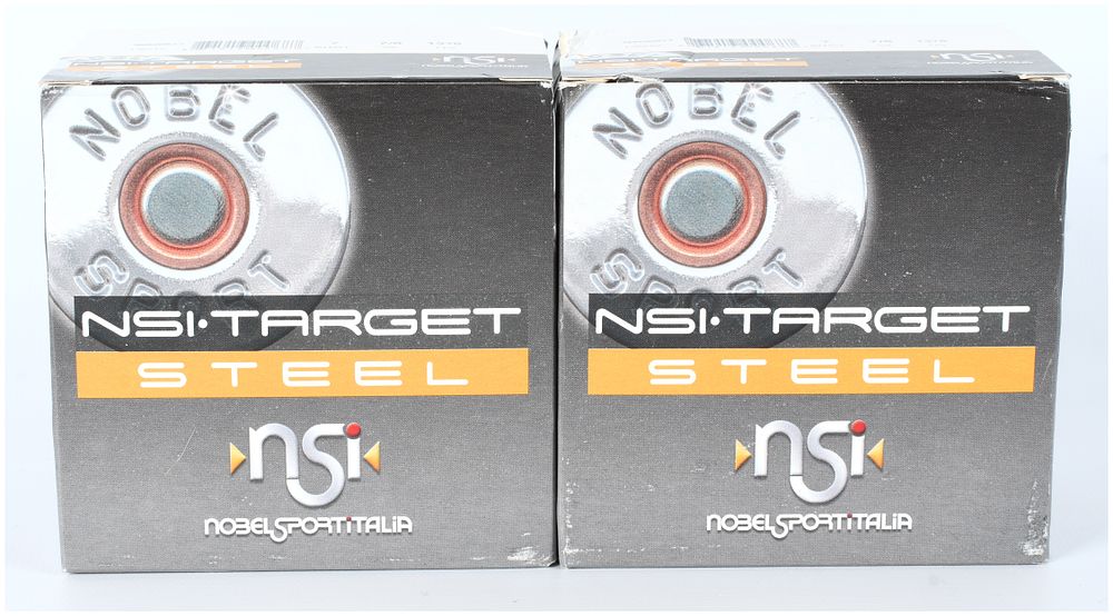 Lot 1420: Nobel Sport Italia NSI Target Steel Shotgun Ammunition 20 Gauge (Lot of 50 Rounds)