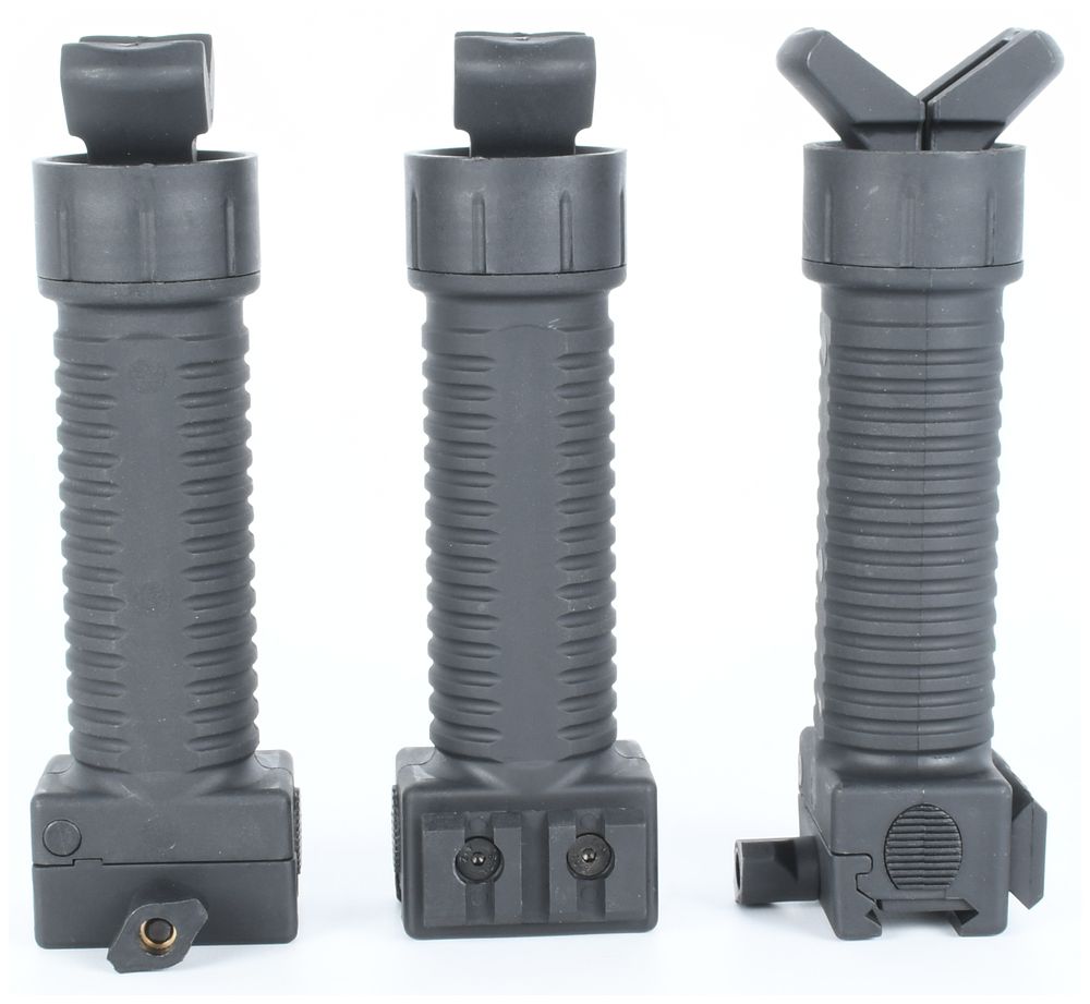Lot 1430: A Trio of Polymer Vertical Foregrips with Integrated Folding Bipods