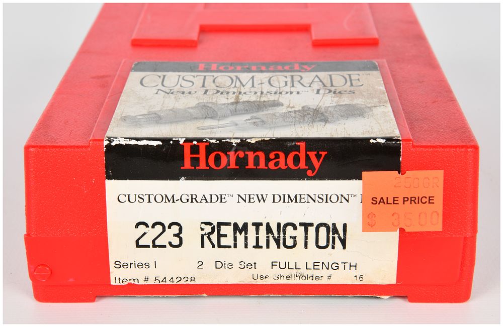Lot 1438: Hornady Custom-Grade New Dimension Series I 2 Die Set .223 Remington