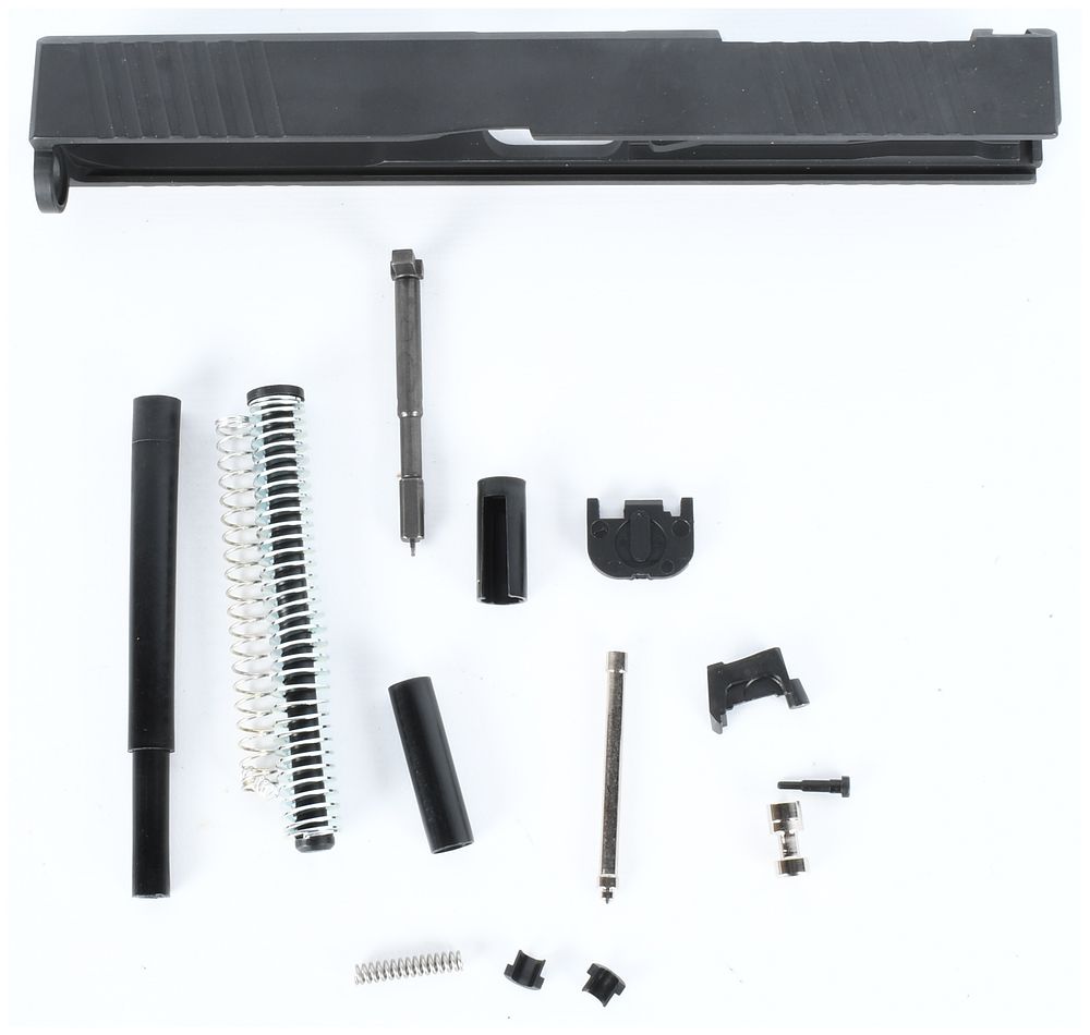 Lot 1442: Aftermarket Glock G17 Compatible Striker Fired Pistol Slide and 12-Piece Upper Parts Kit