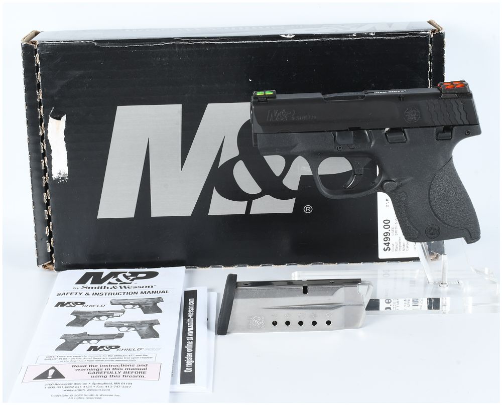 Lot 1455: Smith & Wesson M&P 9 Shield Semi-Automatic Pistol (3.125 BBL) Serial Number JRW7352